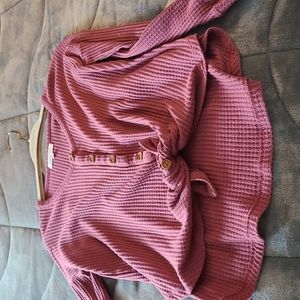 Grace & Lace button thermal shirt